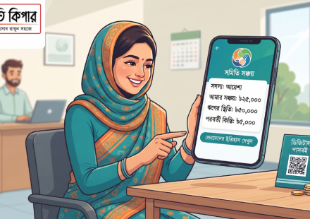 সমিতির মোবাইল অ্যাপে সঞ্চয় ঋণ কিস্তি ও লেনদেনের হিসাব